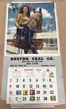 Large Salesmen Sample Calendar Pin up 1955